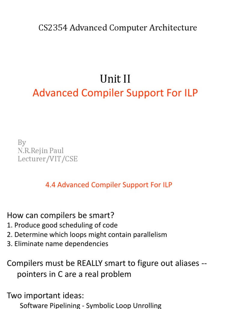 Advanced Compiler Techniques for ILP | PDF | Software Development ...