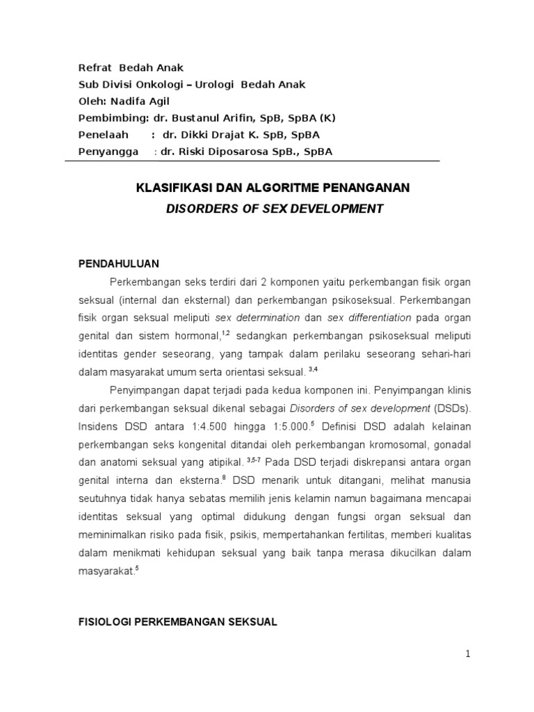 Klasifikasi Dan Algoritme Penanganan: Disorders of Sex Development ...