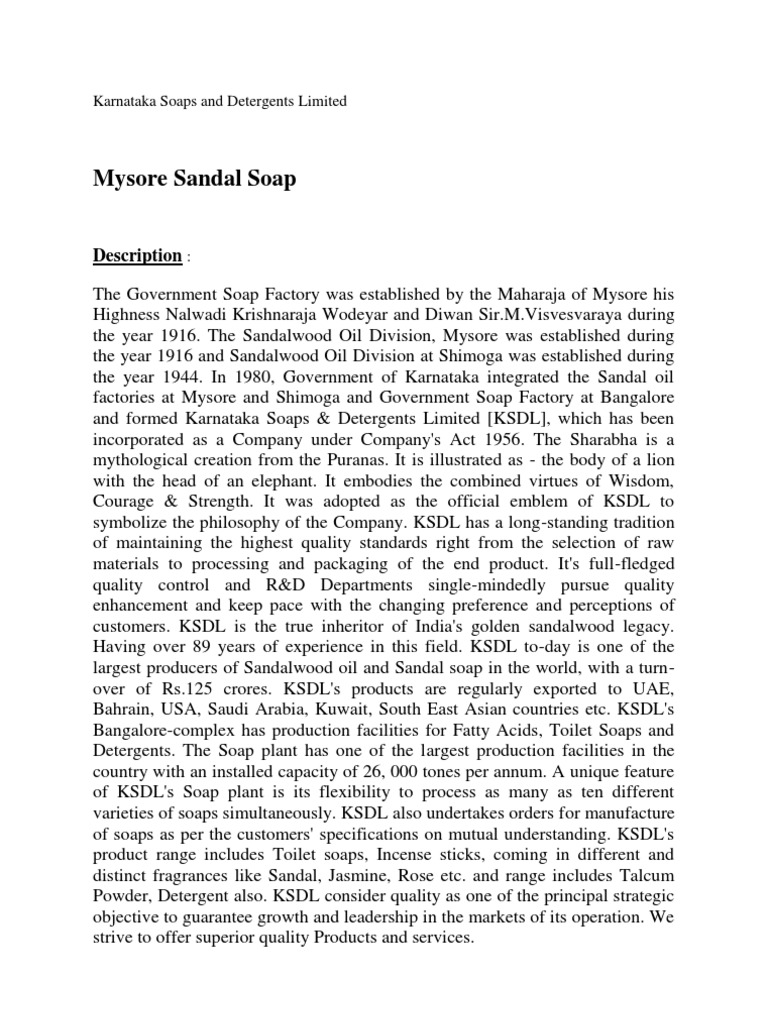 Karnataka Soaps and Detergents Limited PDF