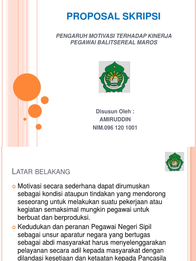 Pengaruh Motivasi Terhadap Kinerja Pegawai Balitsereal Maros