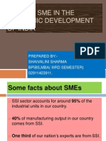 Role of Sme in The Economic Development of India: Prepared By:-Shaivalini Sharma Bpibs, Mba (Iiird Semester) 02911403911