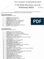 2013 Hoku Preliminary Ballot