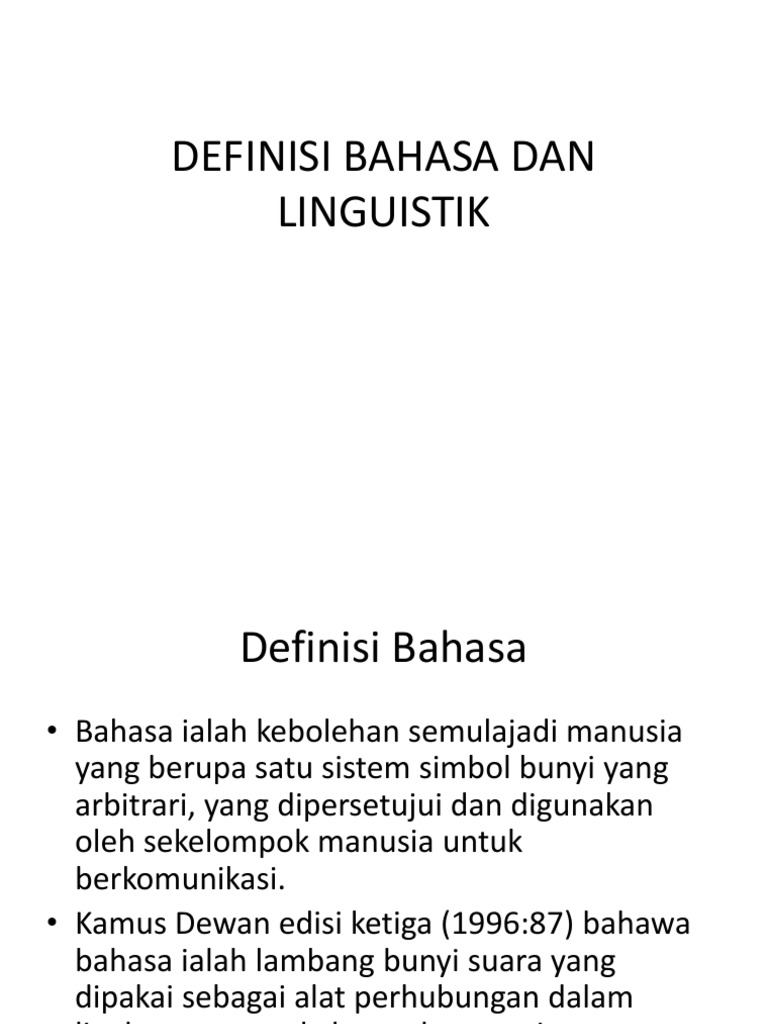 Definisi Linguistik Pdf