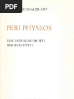 Peri Physeos Zur FR Hgeschichte Der Buchtitel