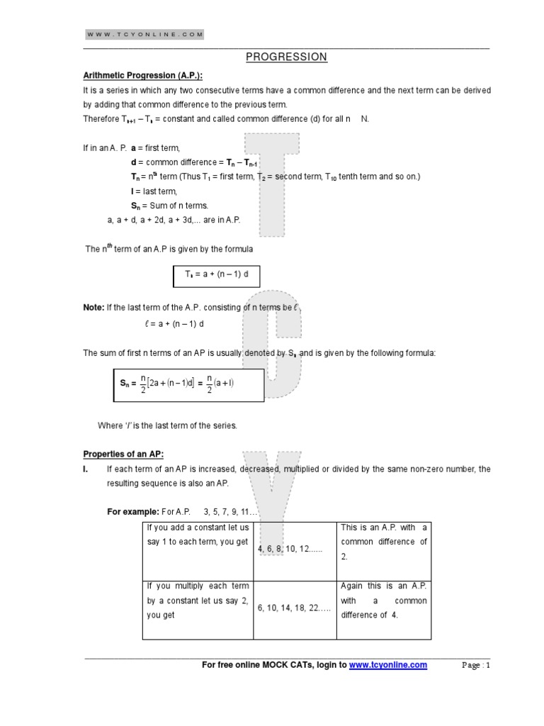AP, GP, and HP Formulas Explained | PDF