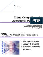 Federal Cloud Computing IT Quarterly Forum Q1 2009 - Cloud Computing - An Operational Perspective From DISA