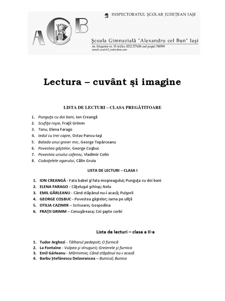 Anexe Liste Lecturi