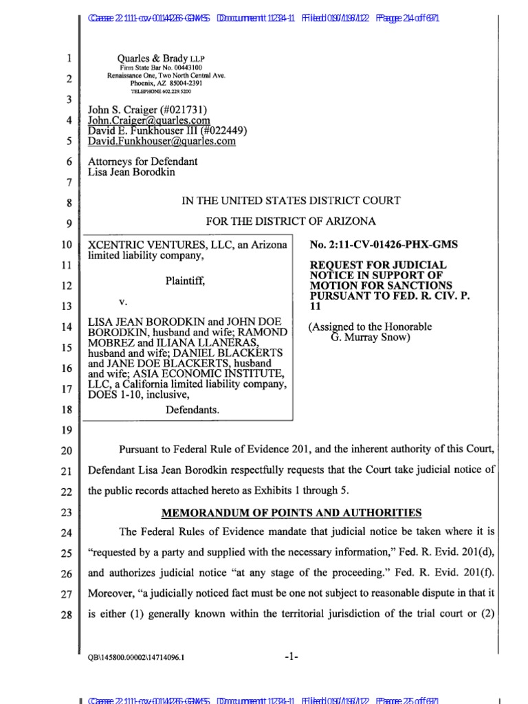 1341 Motion for Judicial Notice Deposition (Law) Public Law