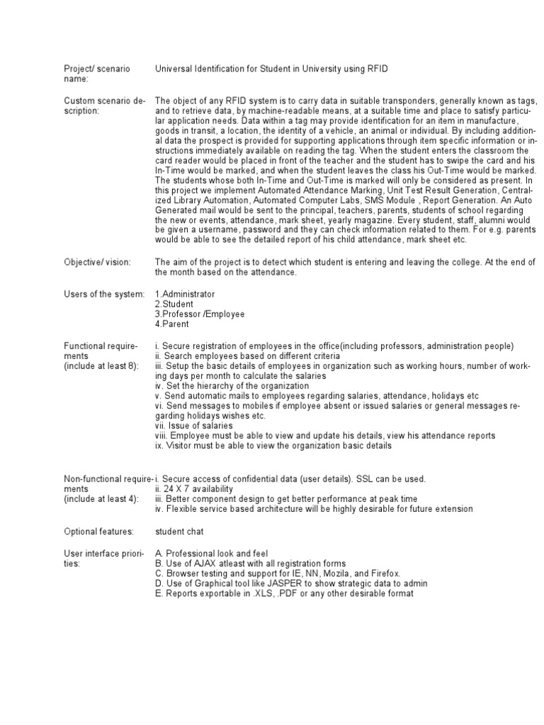 RFID-Based Student Attendance System | PDF | Radio Frequency ...