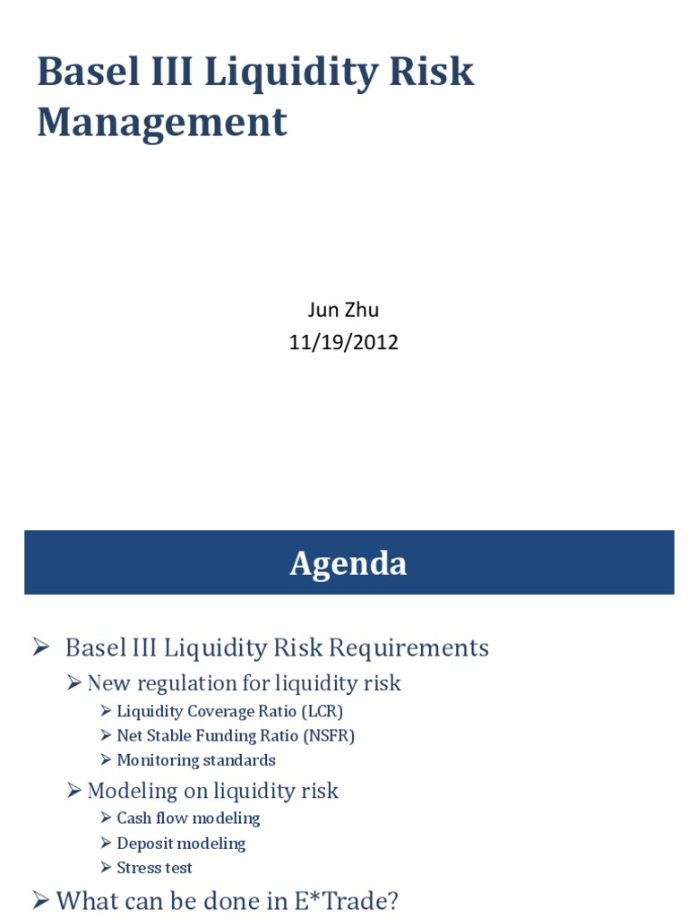 Basel III Liquidity Risk Management Guide | PDF | Liquidity Risk ...