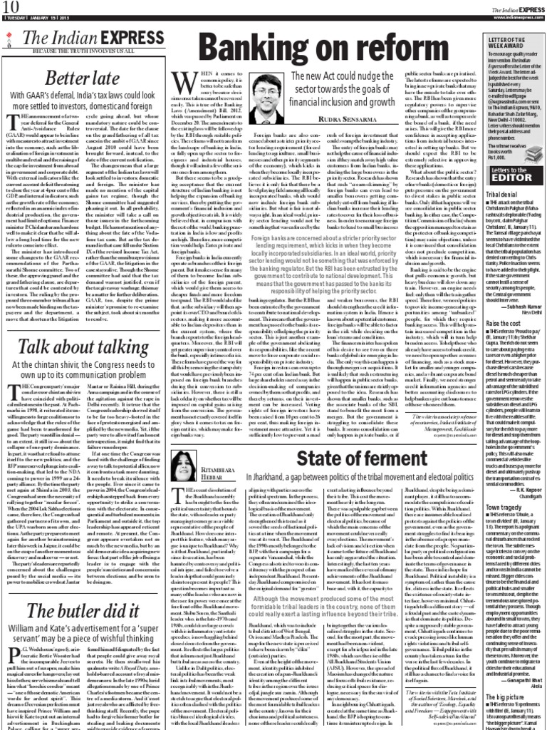 Banking on Reform The New Banking Laws Amendment Act Could Nudge the