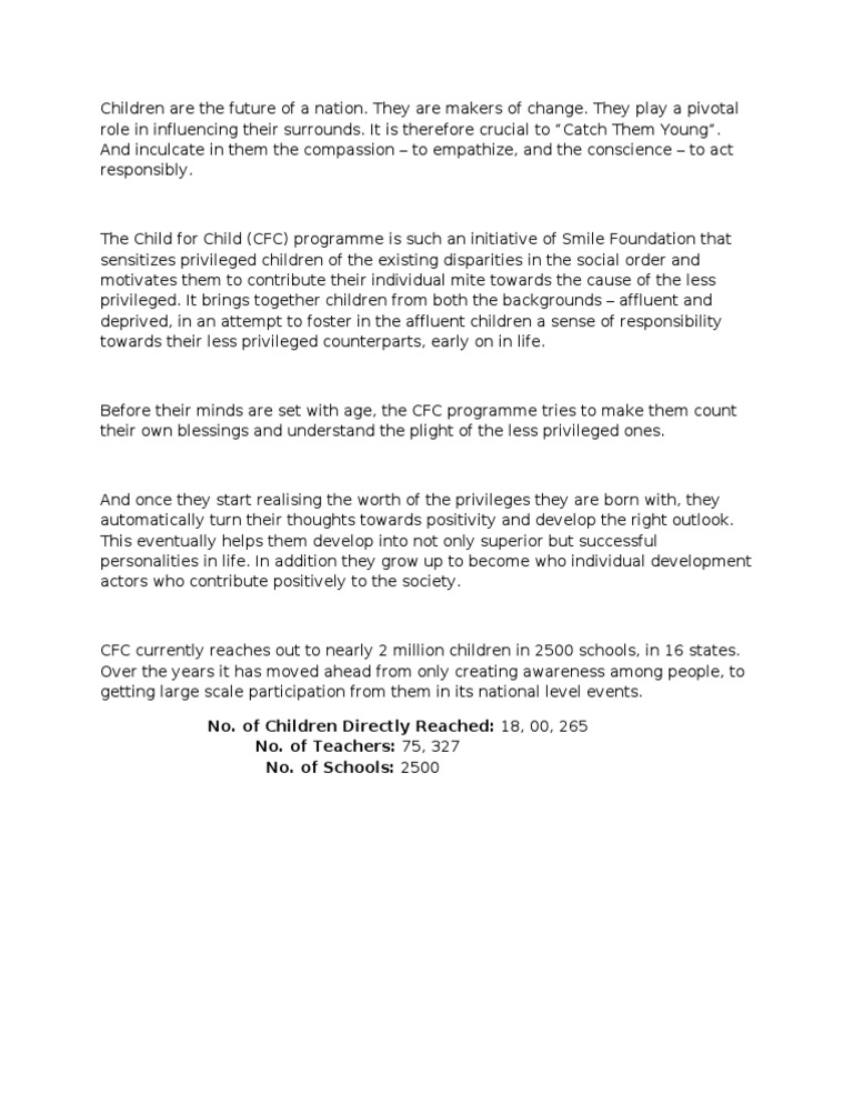 Empowering Children Through CFC Program | PDF | Wellness