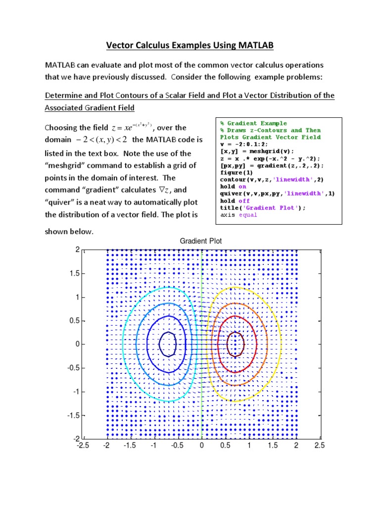 Vector Calculus MATLAB | PDF | Divergence | Function (Mathematics)