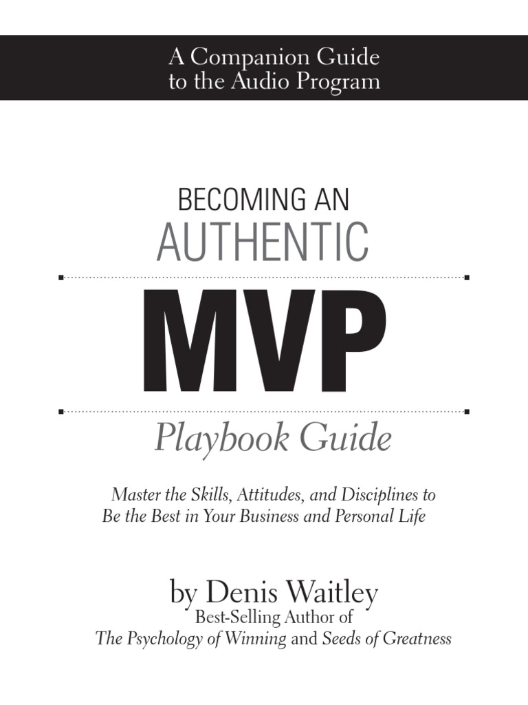 Becoming An Authentic MVP Playbook Guide | PDF | Motivation | Motivational
