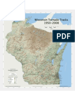 Wisconsin Tornado Track Map 1950-2008