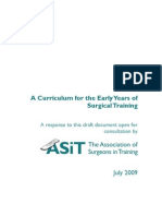 ASiT  Draft Curriculum for the Early Years of Surgical Training Response