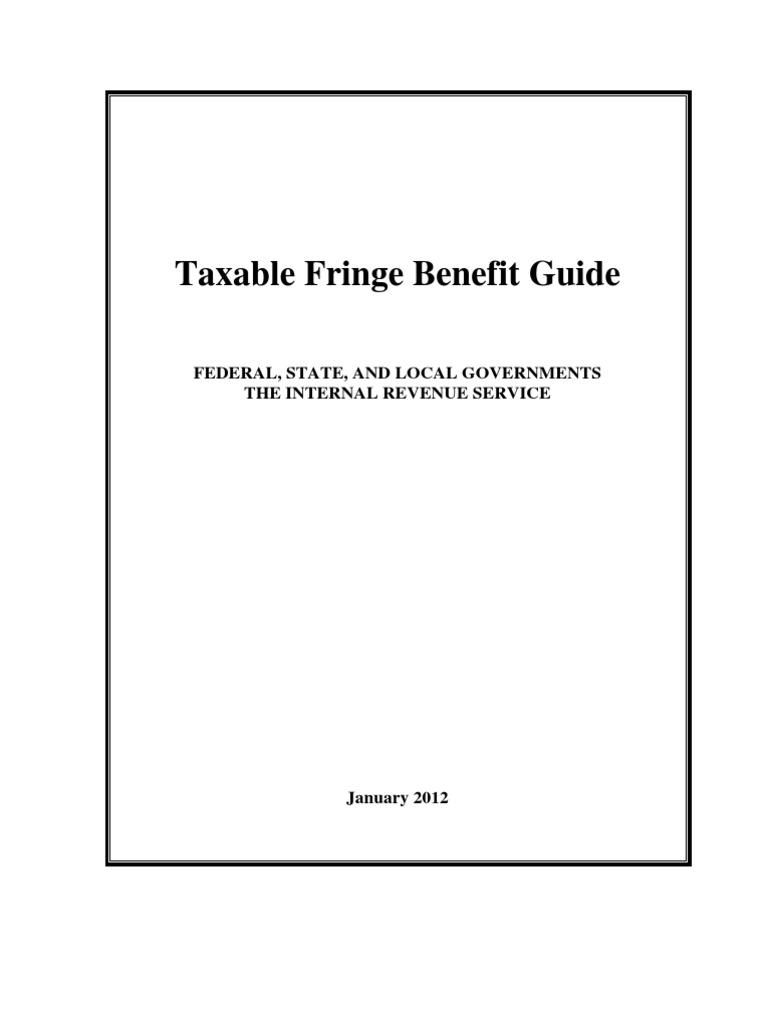 Fringe Benefit Guide PDF Per Diem Employee Benefits