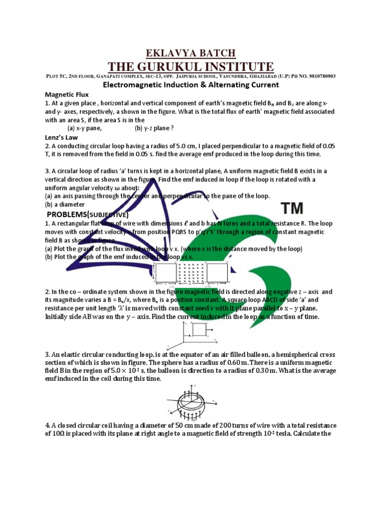 Electromagnetic Induction Pdf Inductor Inductance
