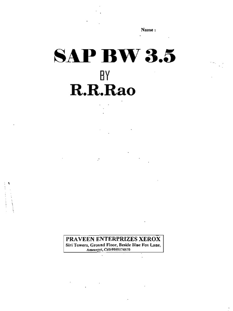 Sap BW Notes | PDF