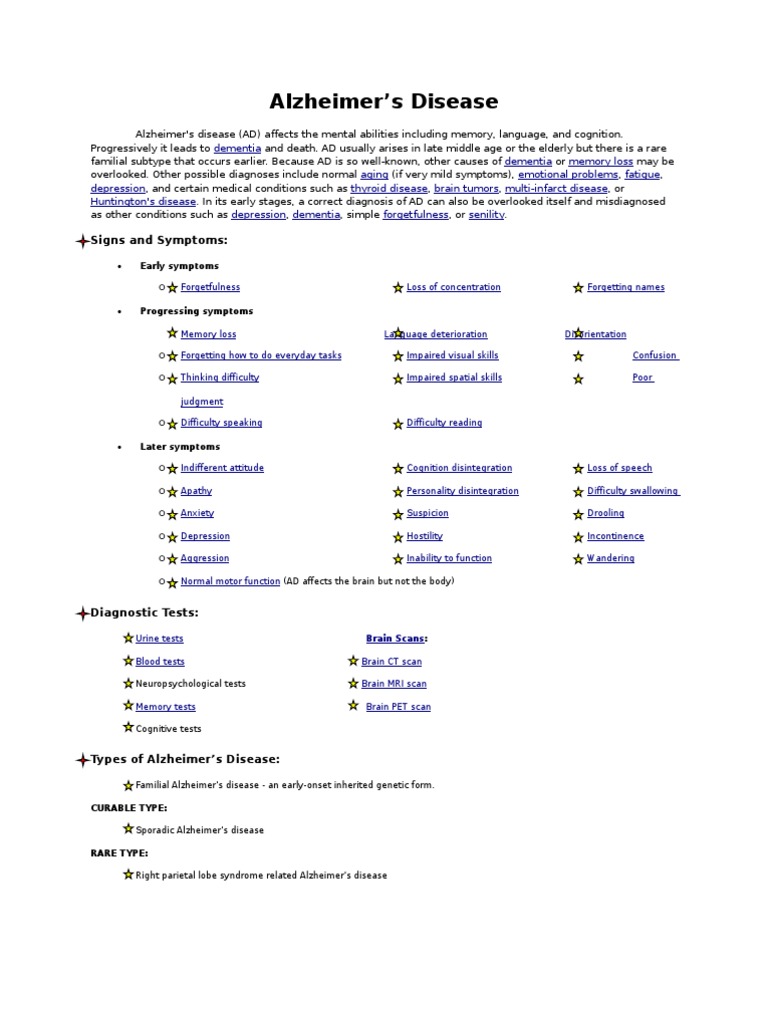 Alzheimer Disease Case Study Dementia Amnesia