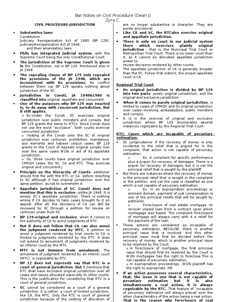 Civil Procedure Notes Rules 1-47.doc | Joinder | Lawsuit