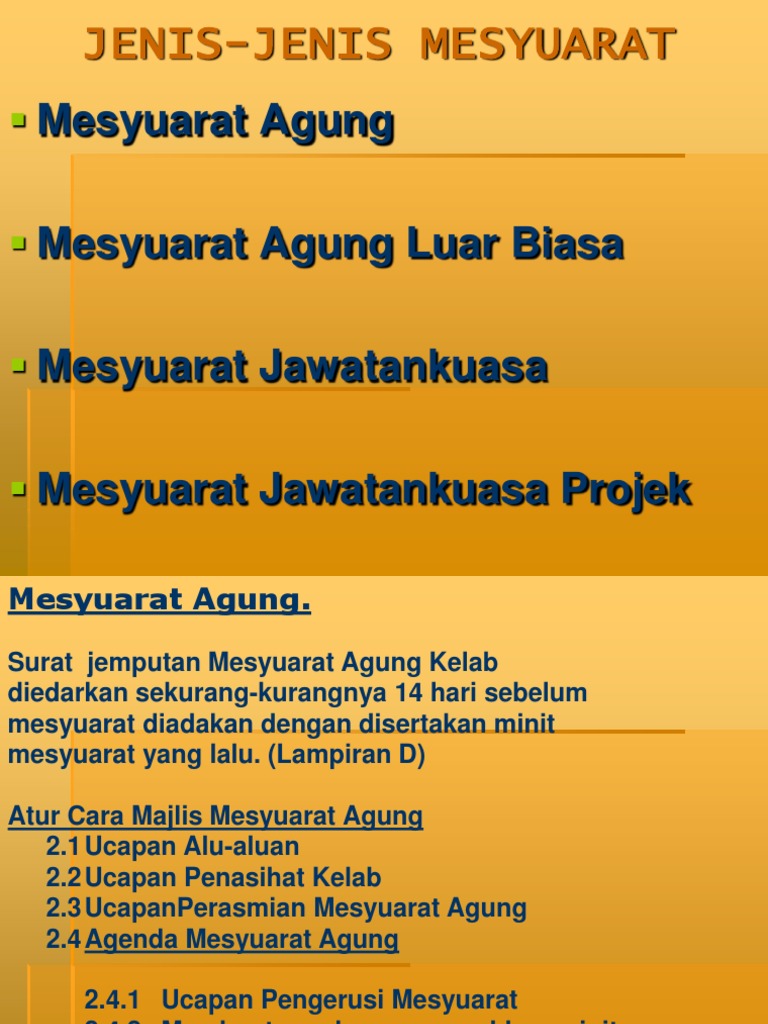 Jenis Mesyuarat Pengurusan Fail Jenis Mesyuarat Pengurusan Fail