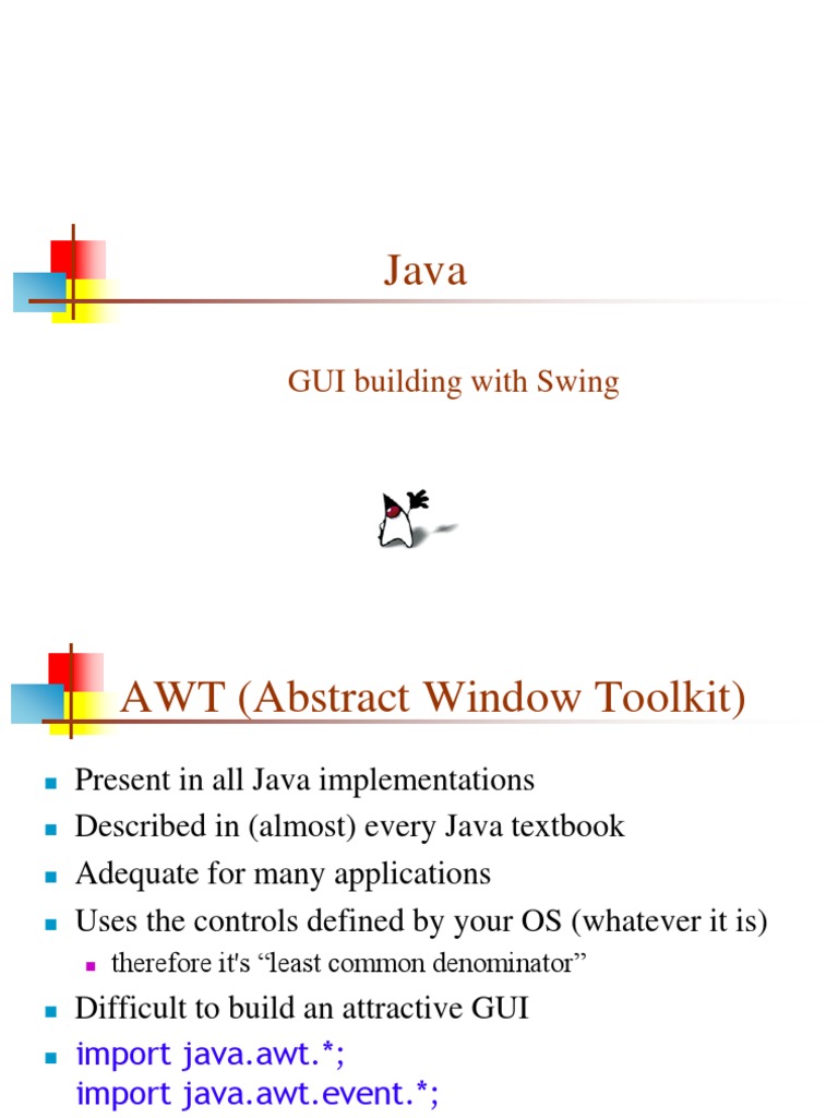 GUI Building With Swing | PDF