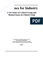 FDA Guidance For Industry - E 10 Choice of Control Group and Related Issues in Clinical Trials