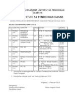 Jadwal Normatif Semester II Denpasar