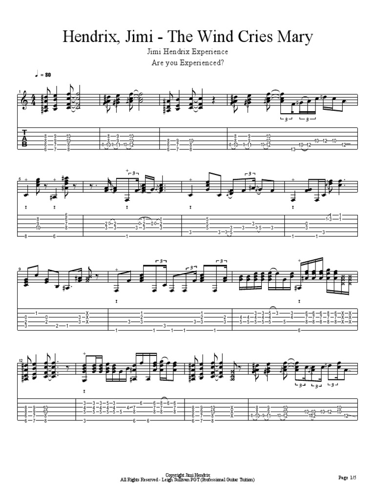 Hendrix Jimi the Wind Cries Mary Jimi Hendrix American Music