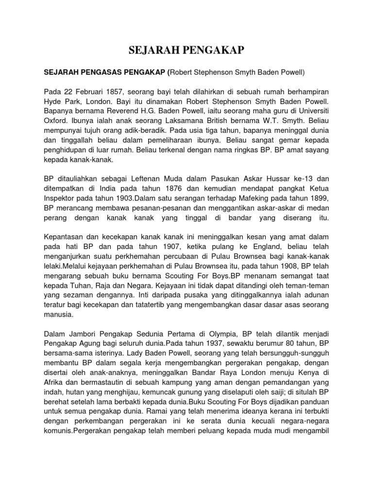 Sejarah Pengakap Pdf