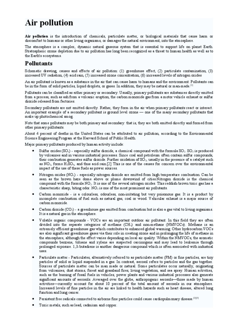 Air Pollution | PDF