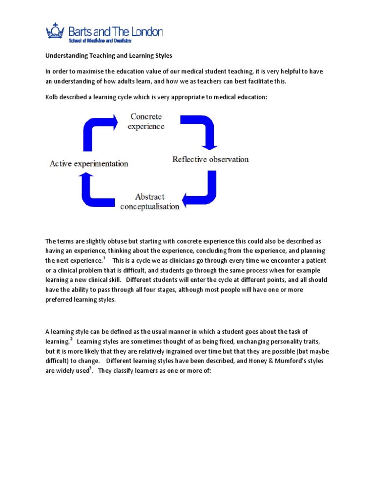 Teaching Strategies for Learning Styles | PDF | Learning Styles | Learning
