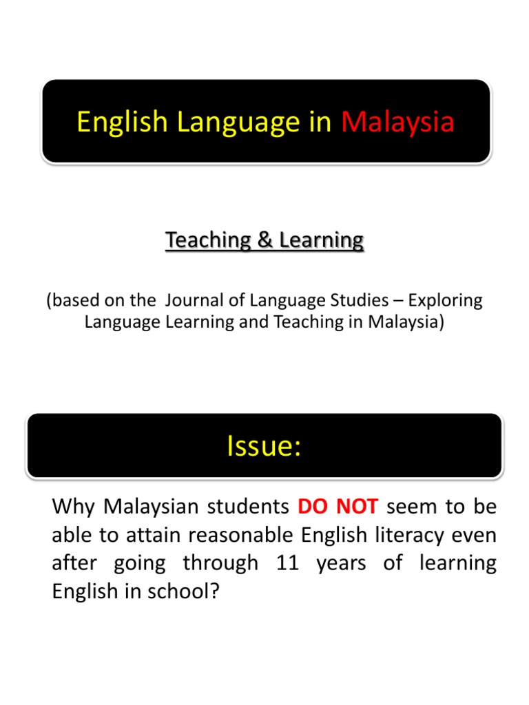 English Language in Malaysia | PDF | English As A Second Or Foreign ...
