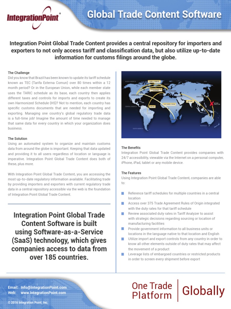 Global Trade Content Software: Globally | PDF | Tariff | Exports