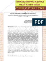 ESTUDO ANALÍTICO E COMPARATIVO DE FONÉTICA E FONOLÓGIA