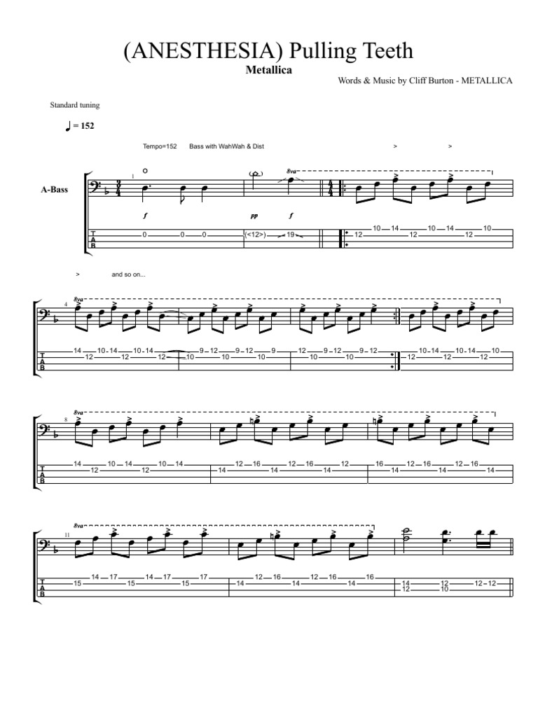 Anesthesia Pulling Teeth Ver5 PDF Musical Instruments Popular Music