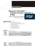 01 Agrarne Finansije I Institucionalne Reforme U Srbiji