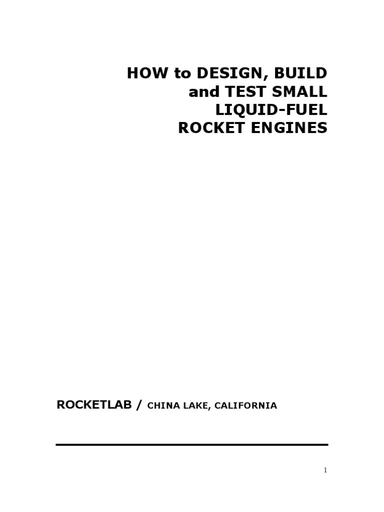 (Rocketry) How To Design, Build and Test Small Liquid - Fuel Rocket ...