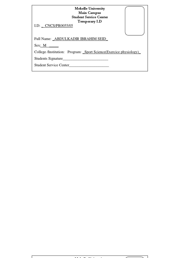 Mekelle University Temporary IDs List | PDF | Career & Growth | Wellness