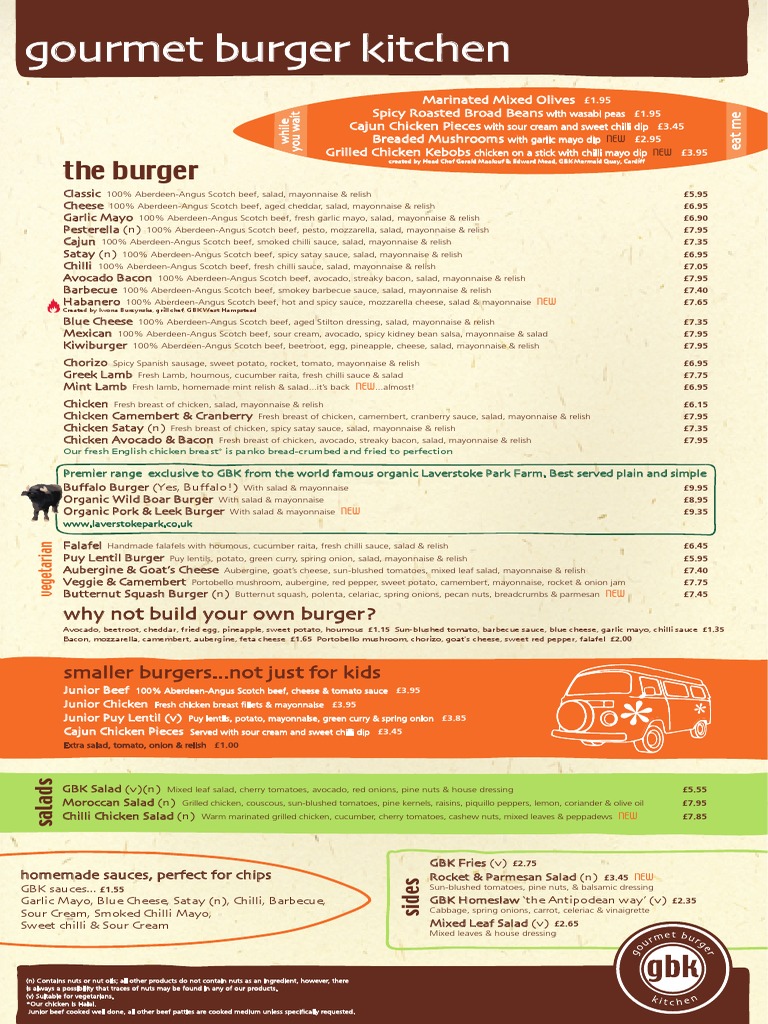 Gourmet Burger Kitchen | PDF | Salad | Hamburgers