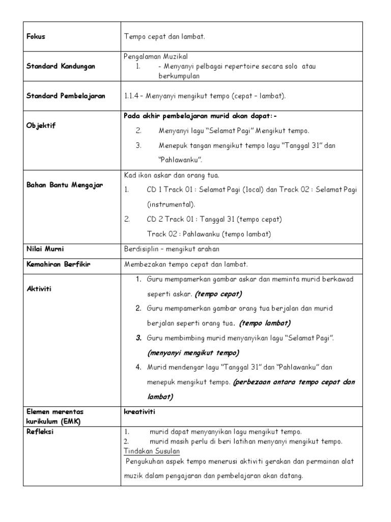 Contoh Rph D Muzik Th 1 Pdf