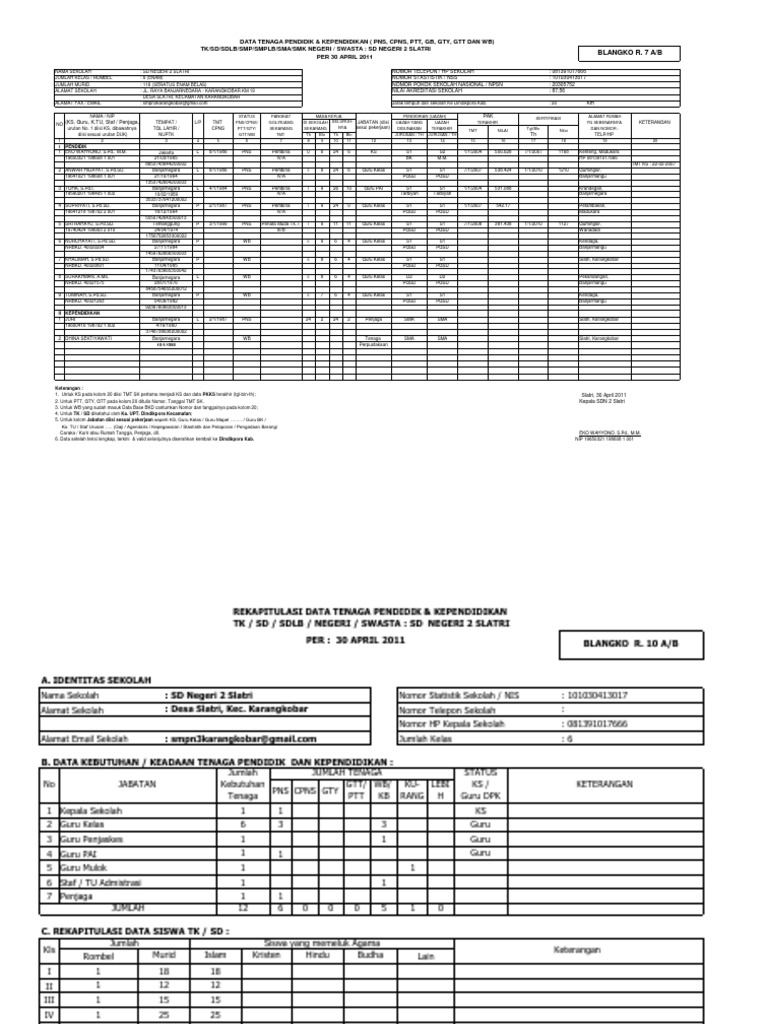 Format R7 dan R10 Dapodik Terbaru | PDF | Olahraga & Rekreasi | Ilmu Sosial