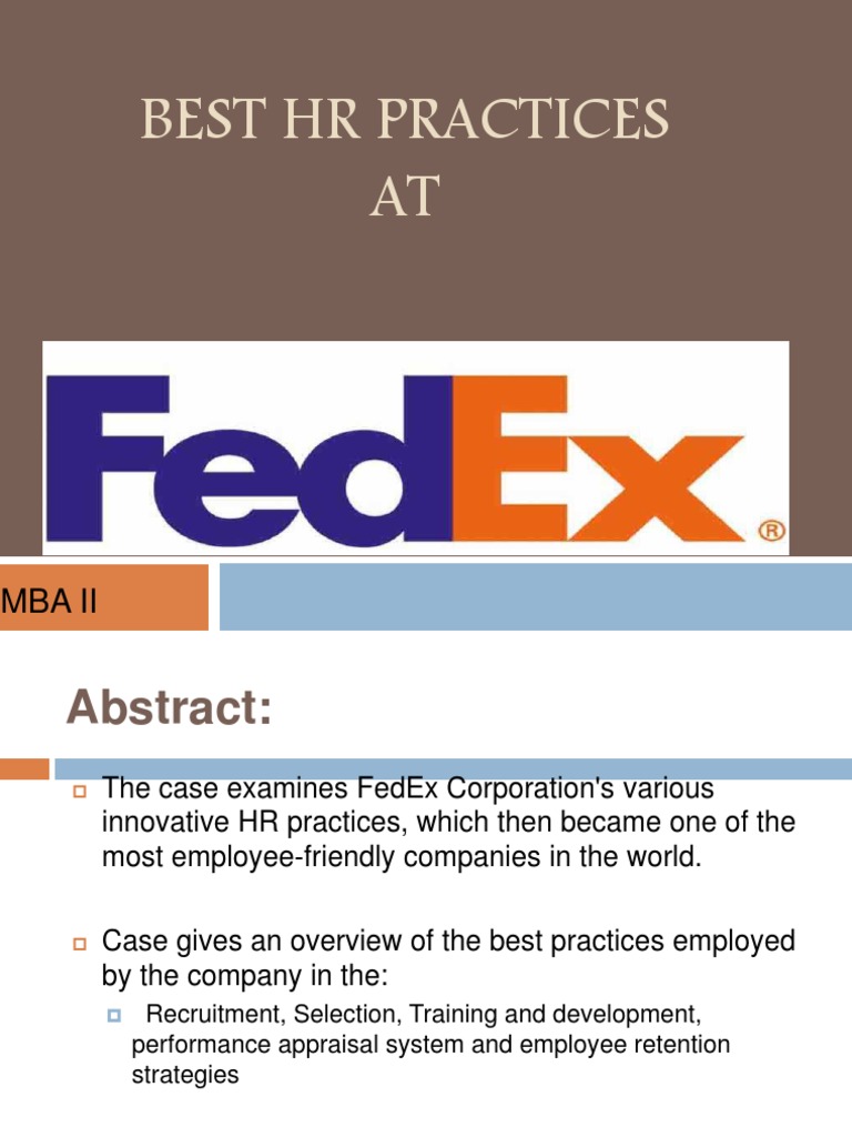 FedEx's Innovative HR Practices Overview | PDF | Fed Ex | Employment