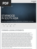 Starwood Hotels - South Asia Review