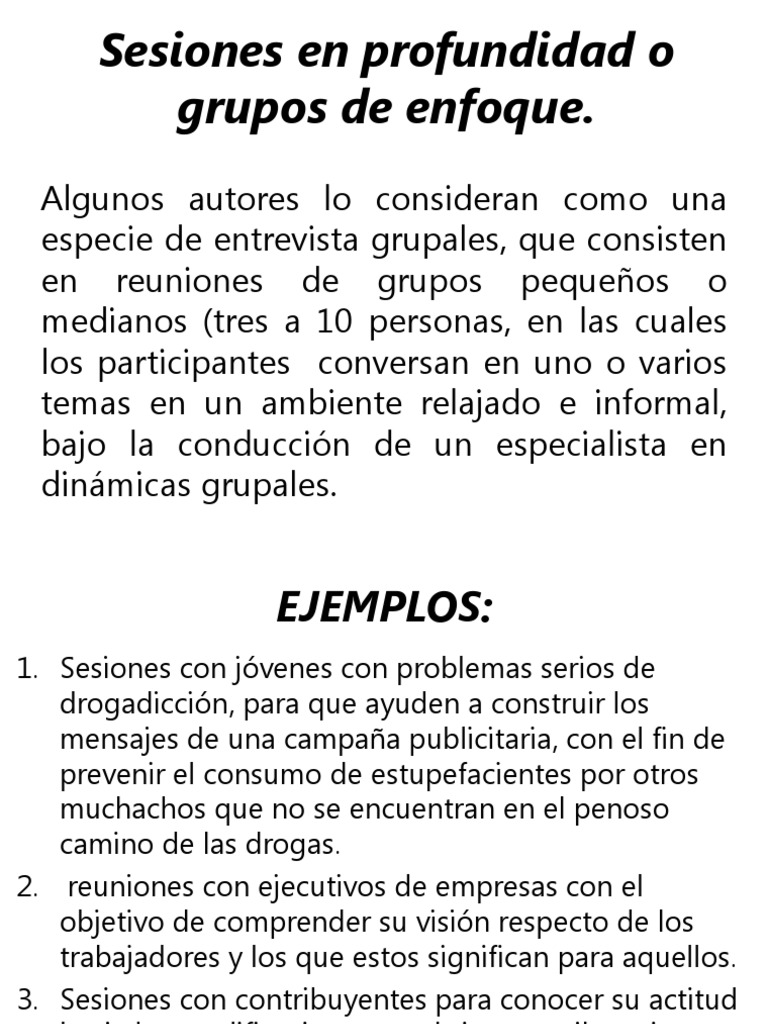 Sesiones de Grupo y Grupos de Enfoque | PDF | Crecimiento personal y ...