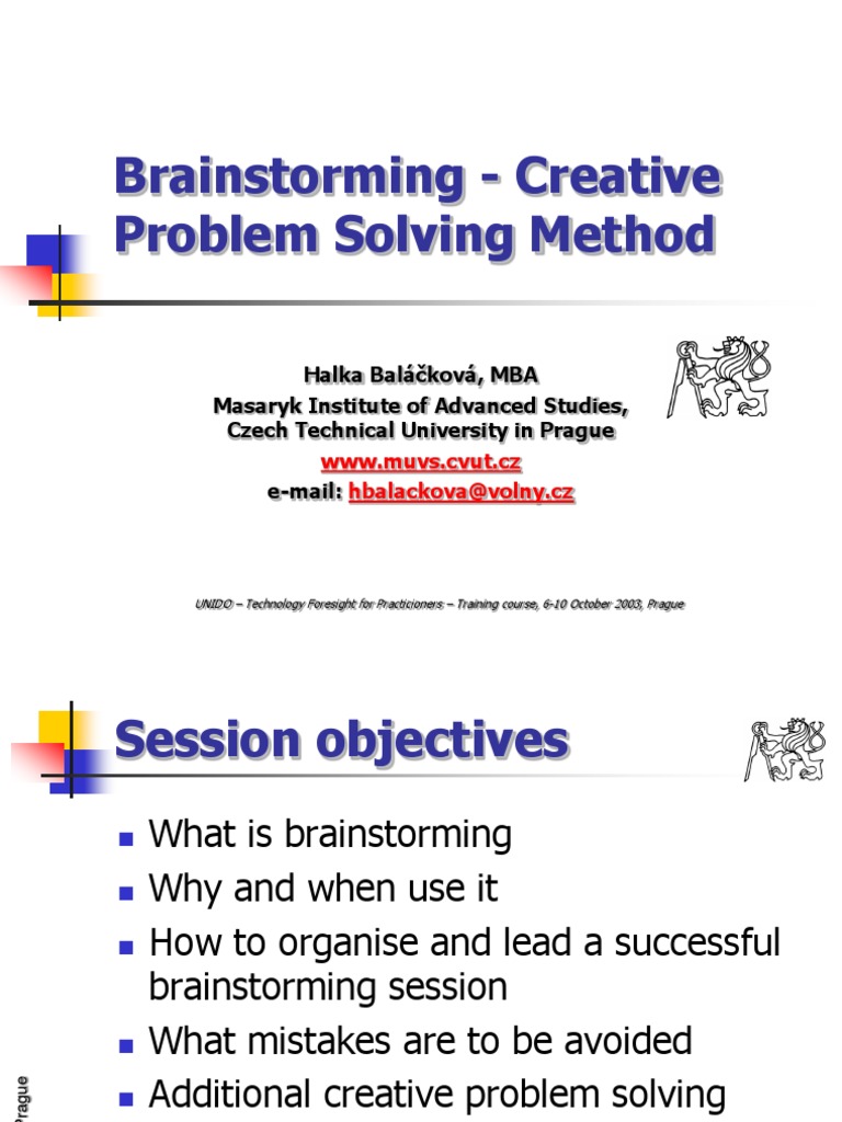 Brainstorming Techniques for Problem Solving | PDF
