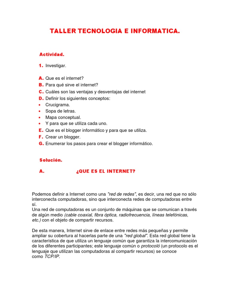 Taller de Internet y Herramientas | PDF | Informática | Comunicación
