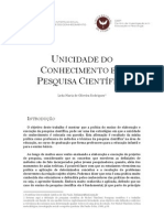 Unicidade Do Conhecimento e A Pesquisa Científica