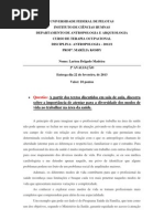 II  Avaliação de antropologia